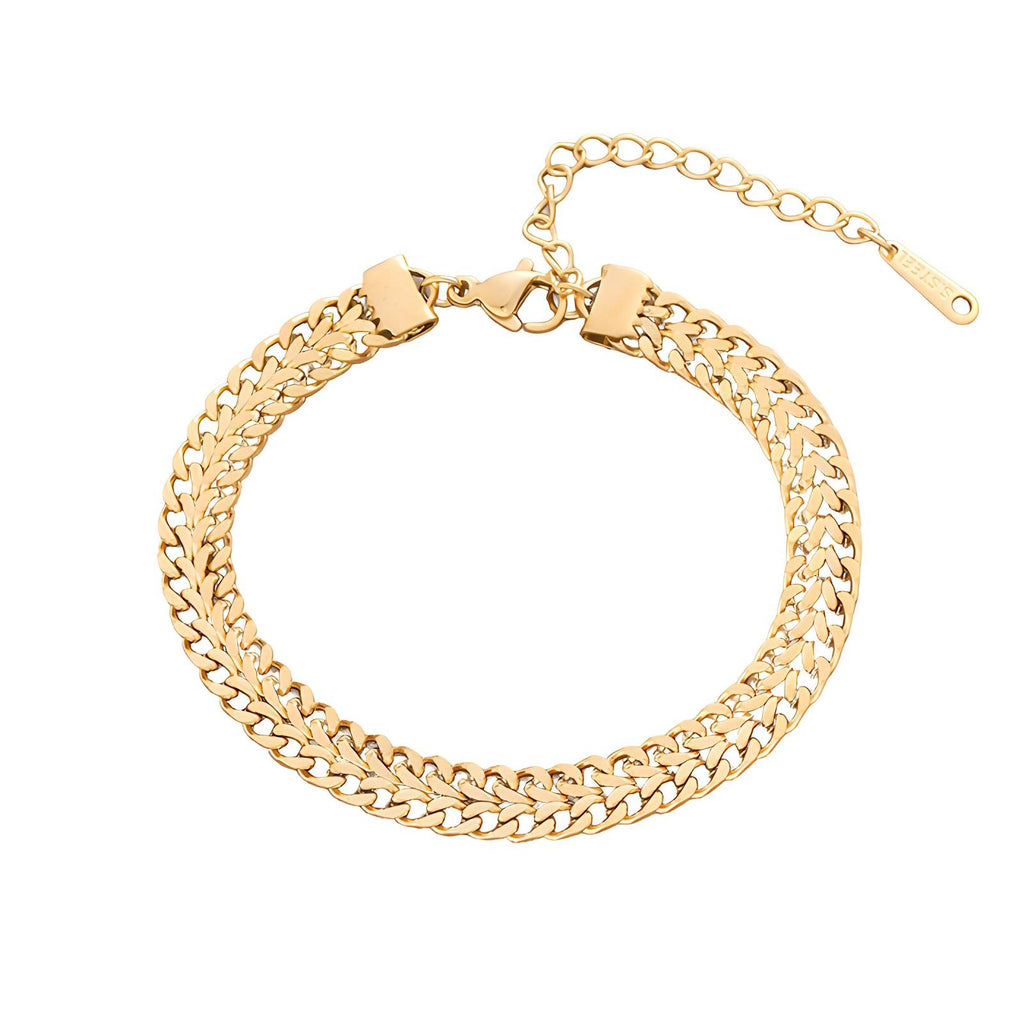 Bracelet, 18K Gold Plated Steel